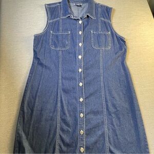 Adriana sports size 18 Sleeveless Denim Button-Down Dress